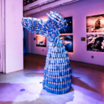 Sculpture made from plastic waste