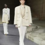 Chanel vegan leather white jacket